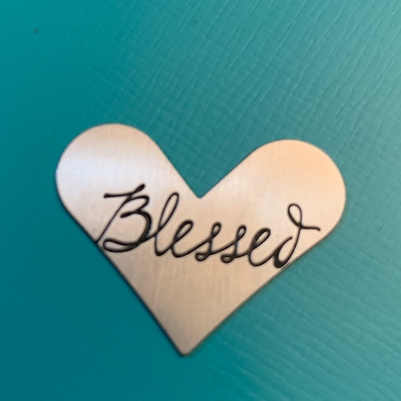 Origami Owl Jewelry - Heart Shape "Blessed" plate Origami Owl Jewelry - Heart Shape "Blessed" plate